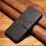 iPhone SE 3 5G (2022) / 2020 8/7 - DG MING Retro läderfodral plånbok Svart