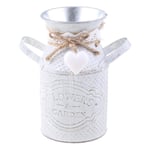 Blanc - Pot de fleur en forme de cafetière, Pot à lait, Vase vintage, Campagne primitive, Ferme, Décoration d