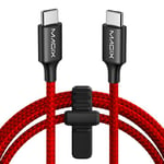 Magix Câble USB C 60W 2M Rouge, Charge Rapide PD 3.0 3A, Vitesse de Transfert de Données 480Mo/s, Compatible avec Macbook Pro/Air, iPad Pro 2021/Air 5, Galaxy S23/S22 Ultra, Pixel 7 6