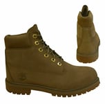 Timberland 6 Inch Classic Khaki Leather Lace Up Kids Juniors Boots A1VDT