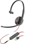 Poly Blackwire C3215 Monaural Wired Headset (USB + 3.5mm)
