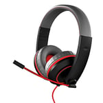 Gioteck XH100 S - Casque Gamer, Cable Jack 3.5mm, Volume Control, Driver 40 mm, Casque Switch PS 4 Xbox One et PC (Rouge et Noir)