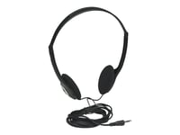 Manhattan Stereo On-Ear Headphones (3.5mm), Adjustable Split Headband, Foam Earpads, Speaker 80W max, Standard 3.5mm stereo jack/plug for audio output, cable 2.2m, Black, Three Year Warranty...