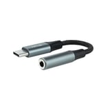 USB C til Jack 3.5 mm-adapter NANOCABLE 10.24.1204 Grå