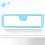 Hofuton Barrière de Lit Pliable pour Bébé/Enfant Barre de Lit Rabattable, Barrière de Protection Bébé Chambre à Coucher (Bleu, 180 cm)
