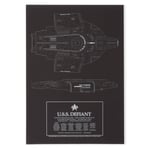 Star Trek Starfleet U.S.S. Defiant Giclee Art Print - A4 - Black Frame