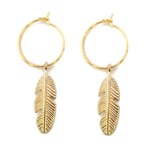 Creoler Örhängen Fjäder Fjädrar Guldfärg Boho Hippie  Ringar Guld