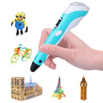 Vzzn 3D Printing Pen,3D Drawing Pen,3D Doodler Pen Creative DIY Gift,Best Gifts for Kids,Adults,Holiday,Christmas DIY Gifts to Inspire Kids Teens Creativity-Blue