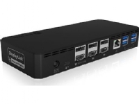 ICY BOX IB-DK2254AC, Kabel, USB 3.2 Gen 2 (3.1 Gen 2) Type-C, 10,100,1000 Mbit/s, Svart, 4K Ultra HD, 3840 x 2160 pixlar
