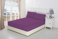 CreationsMart 100% Egyptian Cotton 10"/25CM Deep sheets Fitted - Single - Double - King - Super King Size - Bedding Bed Sheet & Pillow Pairs Case (Sold Separately) (Purple, Super King)