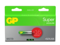 GP Batteries Super Alkaline GP24A, Engångsbatteri, AAA, Alkalisk, 1,5 V, 16 styck, Cd (kadmium), Hg (kvicksilver)