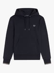 Fred Perry Tipped Hoodie Navy M male 100% cotton