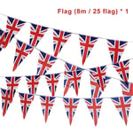 British Union Jack Flag,Patriotic Themed Bunting Banner, 26ft A String Of 25 Triangle Flags For Guaranteed Simply Stylish Party National Royal DecorationOutdoor/Indoor,Red White Blue