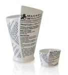 Maxwell & Williams White Basics Newsprint Chip Cup and Dipping Bowl in Gift Box, Porcelain, 16.5 cm