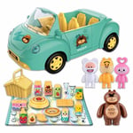 Kids Convertible Car Toy Picnic Dream 4 doll Little People Animal Cartoon Glam
