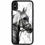 Apple Iphone X / Xs Svart Mobilskal Med Glas Häst