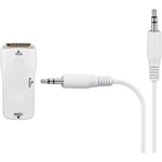 Adapter, HDMI hona till VGA hona + 3.5 mm hona, vit