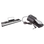 RockJam RJ88DP 88 Key Beginner Digital Piano Keyboard Piano with Full Size Semi Weighted Keys Music Stand Piano Note Sticker Power Supply & RJSP01 Professional Sustain Pedal for Digital Pianos
