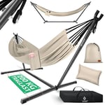 KESSER® Hamac Lake avec Support | Hamac Double pour 2 Personnes, Structure Stable, capacité de Charge de 200 kg, Taille XXL | Beige
