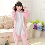 Plush Cartoon Cute Jumpsuit Kids Rompers Sleepwear White 125 Cm