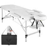 Lightweight Portable Aluminium Massage Table Bench Therapy Beauty White + Bag
