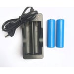 Uppladdningsbara Batterier 18650 med Laddare