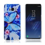 Samsung Galaxy S8 Präglat Silikonskal - Blå Fjäril