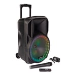 PLS PARTY-12RGB Battery PA Speaker Sound System Bluetooth + Wireless Microphone