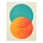 Teal We Meet Again Orange Abstract Sphere Colour Block Vibrant Minimalism Painting Unframed Wall Art Print Poster Home Decor Premium