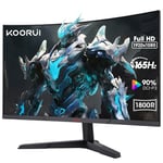 KOORUI Écran d'ordinateur de 27 Pouces FHD 1080p, Moniteur de Jeu 165 Hz VA 1800R avec Ultra-Fin, HDMI X2/DP, Compatible VESA, Inclinaison réglable, Soin des Yeux