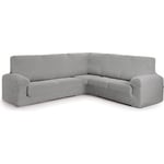 ECOMMERC3 Housse de canapé d'angle 3 + 1 Super élastique Protection Quotidienne et Ajustement des canapés - Housse de canapé d'angle Gris Clair Tissu bi-élastique Respirant