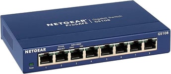 (Gs108¿Switch Ethernet 8 Ports Rj45 Métal Gigabit(10/100/1000),Switch Rj45,Protection Prosafe,Positionnement Sur Un Bureau Ou Au Mur,Garantie À Vie Idéal Pour Les Pme Et Tpe Noir