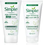 Simple Age Resisting Day Cream SPF15 50ml and Night Cream 50ml Bundle set