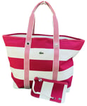 New Vintage LACOSTE N44 XL  Canvas TOTE Shoulder Bag Summer 5 Pink