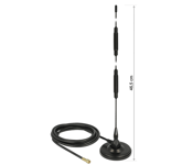 DELOCK – LTE-antenni, SMA uros, 7 dBi, ulkokiinnike, magneettijalusta, sis. liitäntäkaapelin, musta (12428)