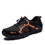 Men Breathable Hiking Shoes for Athletic Sneaker Mesh Fabric Antislip Mountain Climbing Waterproof Shoes Hiking Walking Shoes (Color : Khaki, Size : 45 EU)