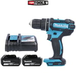 Makita DHP482 LXT 18V Combi Drill With 2 x 6.0Ah Batteries & Charger