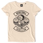 Teetown - T Shirt Femme - Basketball Rebellion Skull - Lakers Warriors Spurs Celtics Chicago Bull Nba Sport Jam Youngboy - 100% Coton Bio