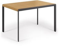 Nadyria, Spisebord med udtræk by Kave Home (H: 74 cm. x B: 160 cm. x L: 80 cm., Natur/Sort)