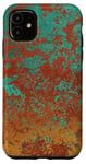 iPhone 11 Turquoise Orange Brown Teal Modern Abstract Art Decorative Case