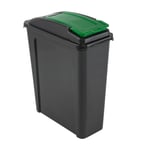 25L Recycle Bin Recycling Garden Waste Storage Slimline Tall Dustbin - Green