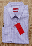New Hugo BOSS men purple lavender long sleeve slim casual smart suit shirt LARGE