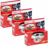 3 x Agfa Photo LeBox 400 Disposable Camera with Flash (27 Exp.) SUC (UK) 06/2025