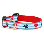 Up Country Pps-C-S Pawprint Stripe Dog Collar S Narrow (5/8 Inches)