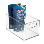 iDesign Cabinet/Kitchen Binz boîte de rangement, grand bac pour réfrigérateur en plastique, transparent, Moyenne & profonde