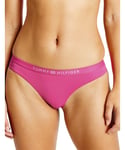 Tommy Hilfiger Womens UW0UW03368 Core Solid Logo Bikini Brief - Pink Nylon - Size 16 UK