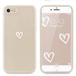 LAPOPNUT for iPhone 7 Case iPhone 8 Case iPhone SE 2020 Phone Cases for Women Girls Cute Shockproof Protective Soft TPU Phone Case with Heart Pattern Design Slim Back Cover iPhone SE2020 White