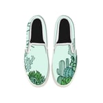 Green Cactus Shoes,Womens Mens Sneaker Canvas Loafers,Flat Shoes,Unisex Art Sneaker