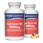 Cod Liver Oil Capsules 1000mg | 360 High Strength Caps 