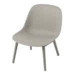 Fiber Lounge Chair Wood Base Grey/ Grey